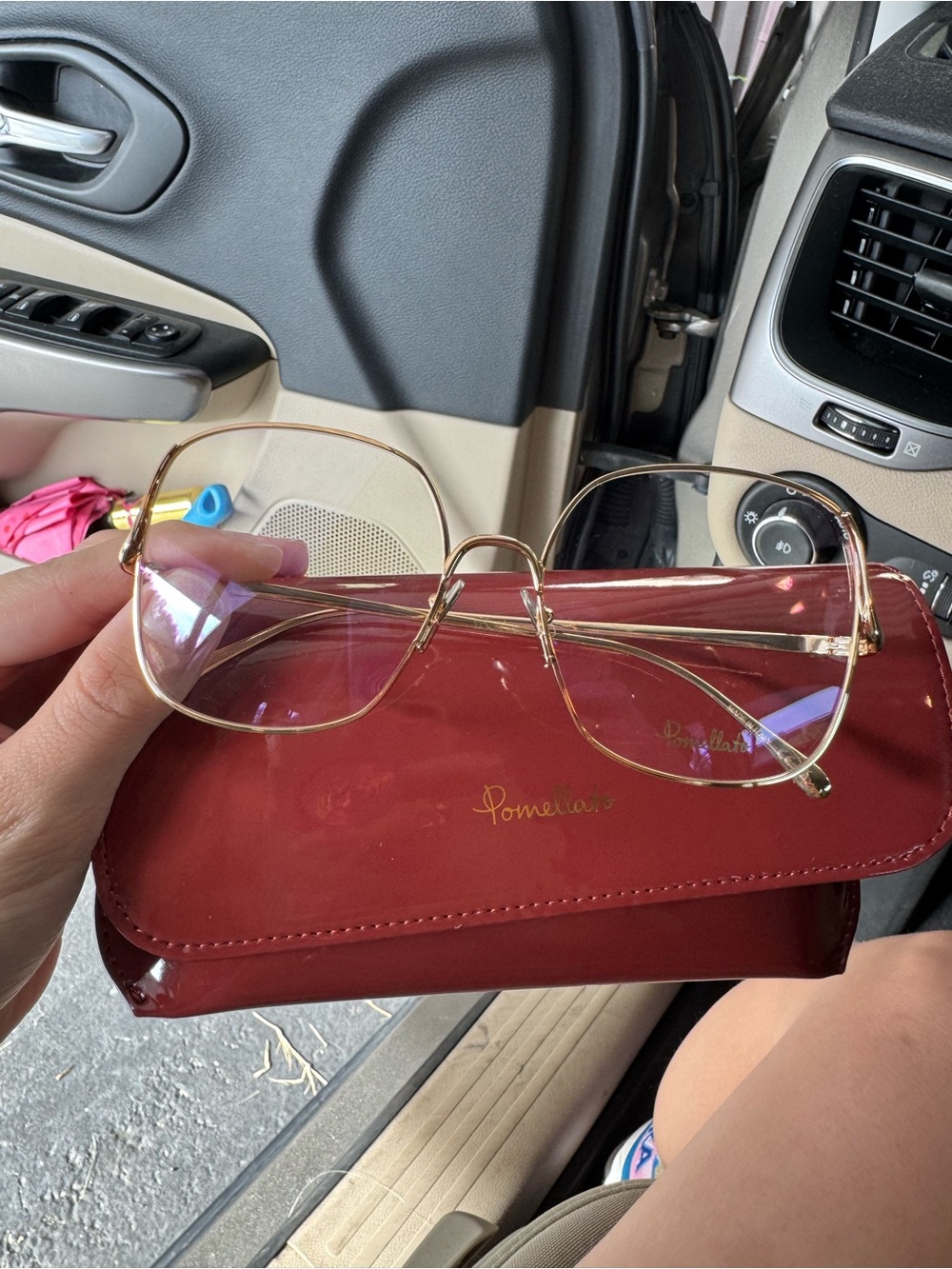 Pomellato Gold Metal Frame Women's Eyeglasses with Red Case